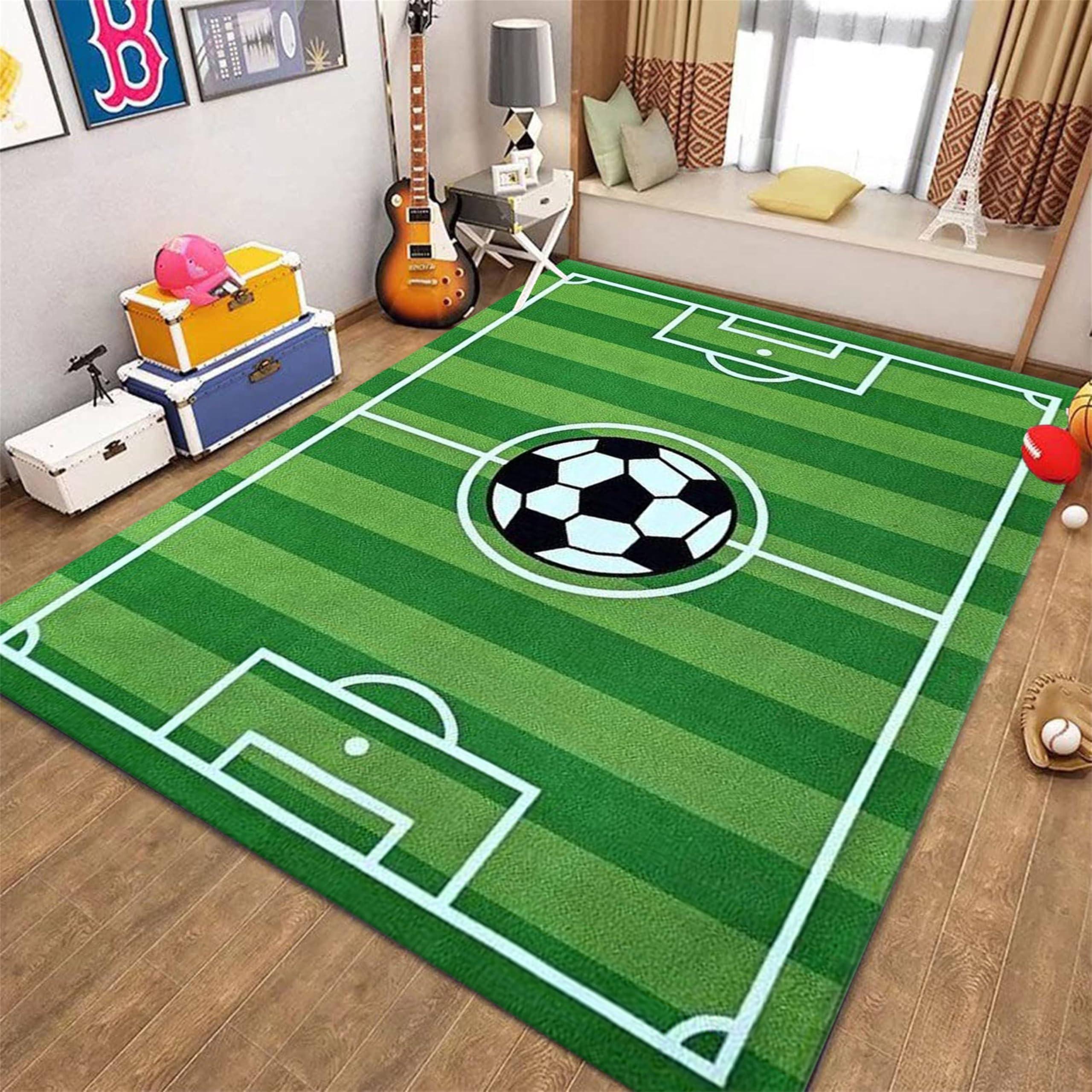 YJDRUG YJDRUG Football Rug for Boys Room5x7ft,Non Slip Football Field Rug,Playmat Area Rugs for Kids Roomsfor Living Dinning Room Bedroom Kitchen Hallway Office Modern Home Decorative