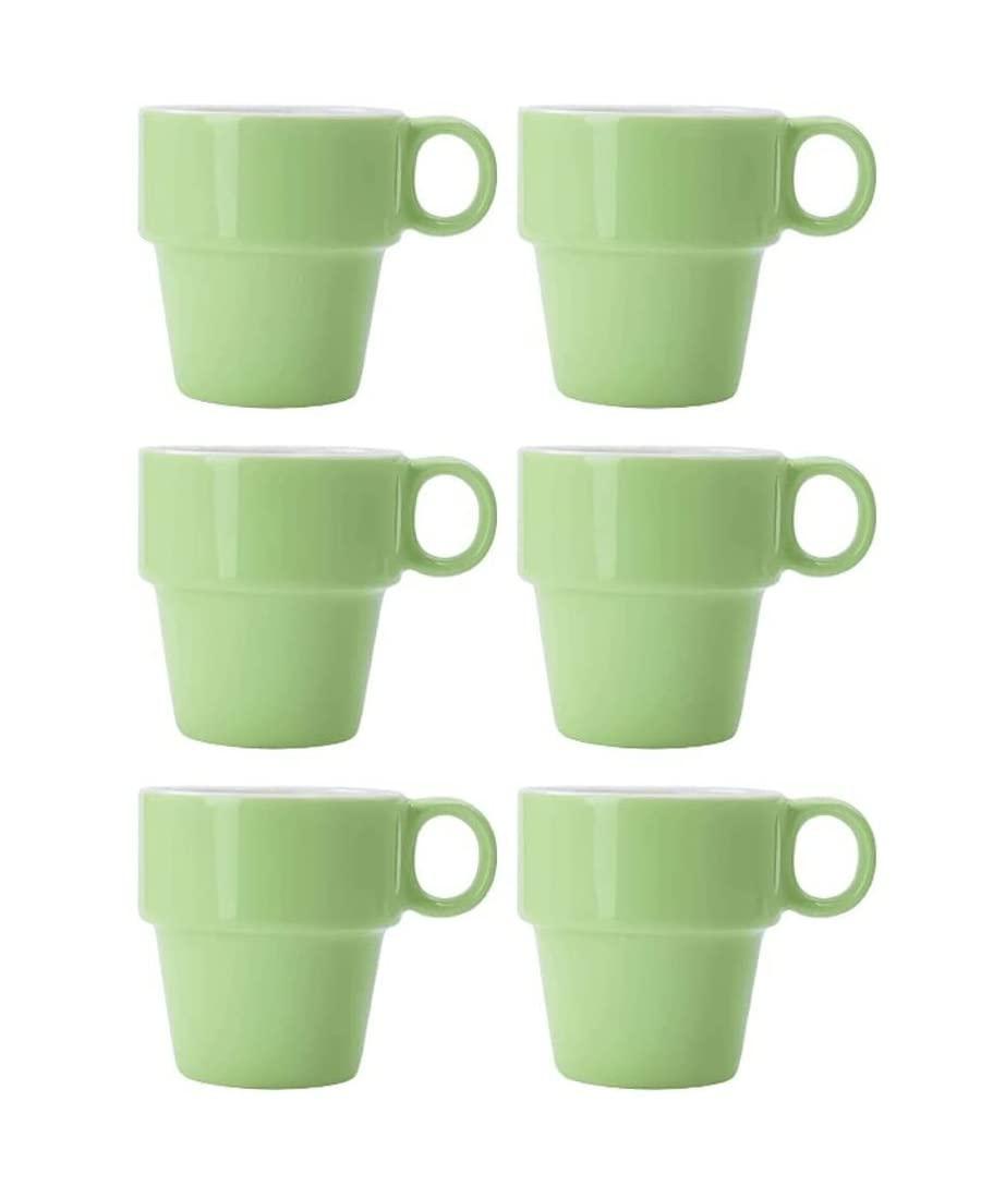 KYUSAR KYUSAR Tea Cup Set 6-Piece Colorful Ceramic Mug Set,Bone China Coffee Cup Set,Multifunctional Microwaveable Drink Cup For Home Commercial Tea Cups and Saucers Set (Color : B, Size : 270ML)