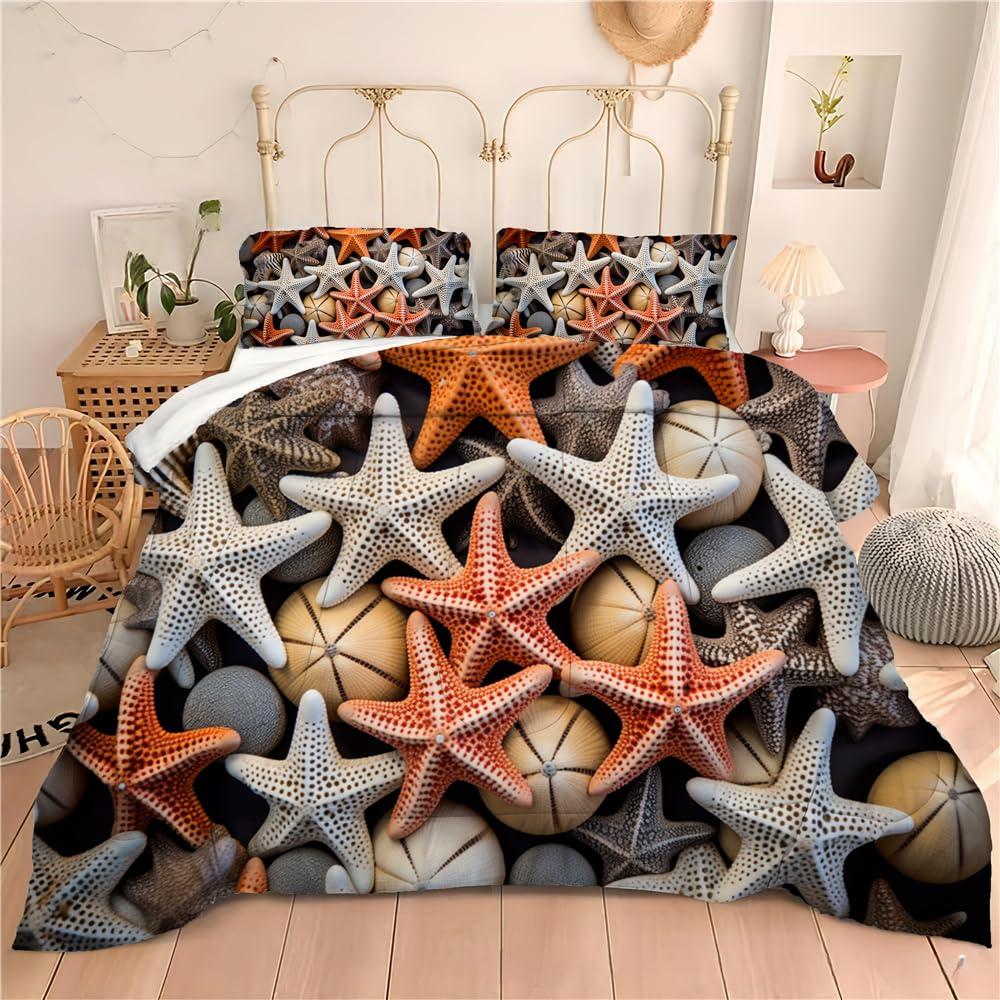 BIVVI BIVVI Smoky Bedding Set King Size, Misty Forest Gree Trees Natural Scenery Art Quilt Set, 3pcs Ultra Soft and Breathable Comforter Set, 103x90 Inches