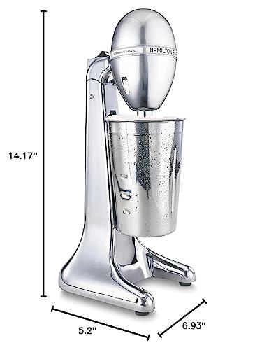 Hamilton Beach Hamilton Beach DrinkMaster Electric Drink Mixer, Retro Milkshake Maker & Milk Frother, 2 Speeds, Extra-Large 28 oz. Stainless Steel Cup, Classic Chrome
