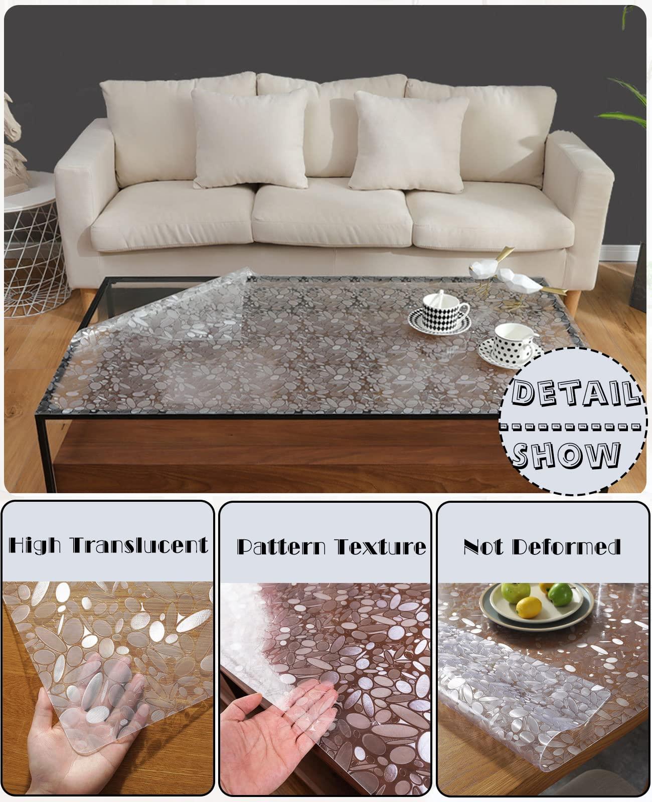 HQYG Custom 42x80 Inch Clear Table Protector Rectangle, 1.5mm Thick Plastic Clear Desk Pad, Desk Protector Clear, Desk Mats on top of Desks, Vinyl Clear Table Cover Protector for Writing Desk