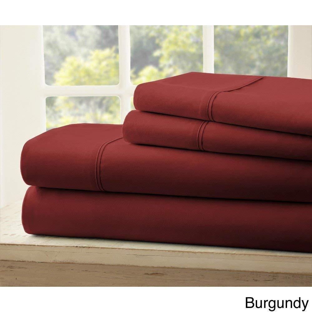 Amuze Bedding Amuze Bedding Soft & Cozy Pima Cotton 400 Thread Count 4 Piece Bed Sheet Set (Flat Sheet, Fitted Sheet & 2 Pillow Cases) , Pocket Size 15 Inches