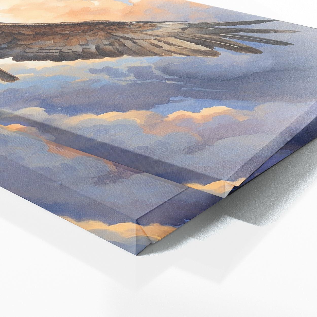 Sense Canvas Sense Canvas Hawk Boundless Horizons 63 Canvas Art - Home Decor Wall Art Print Poster Painting X-Large 60x24 / 1.5\"