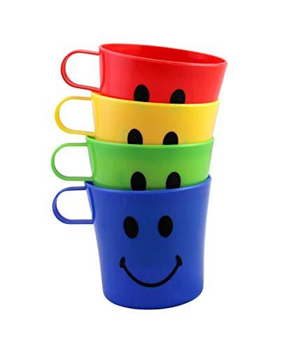 Homestyle Homestyle Dependable Industries 8 Pack Plastic Smiley Face Mug BPA Free 8 Ounce Drinking Cup
