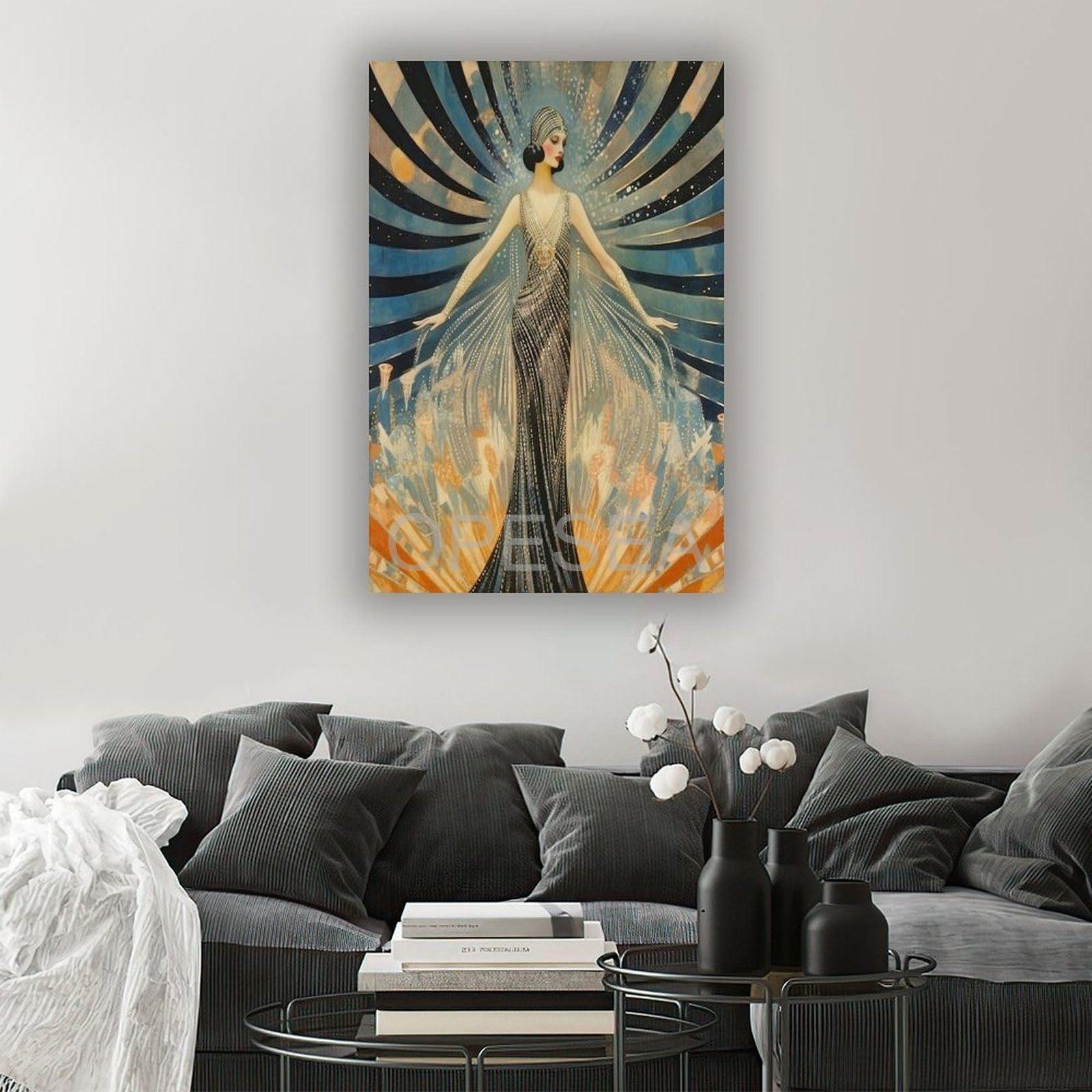 oPesea oPesea Erte Artist Female Style Decorative Art Poster (3) Canvas Poster Bedroom Decor Office Room Decor Gift Frame-style 12x18inch(30x45cm)