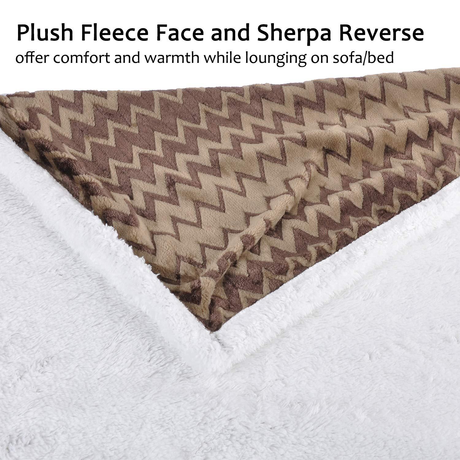 Tirrinia Christmas Throw Sherpa Blanket 50" x 60" Snowflake Pattern, Super Soft Fluffy Sherpa Throw TV Blanket Decorative Blanket for Bed Couch Holidays Blue