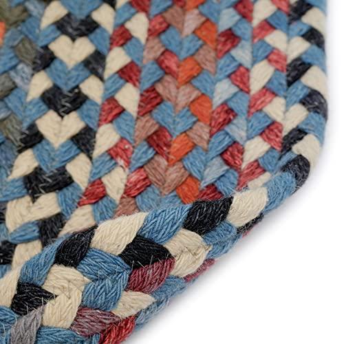 Capel Capel Rugs St. Johnsbury Round Braided Area Rug, 36", Medium Blue