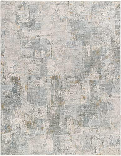 Hauteloom Hauteloom Elina Living Room, Bedroom Area Rug - Modern Abstract Boho Farmhouse - Contemporary Faded Distressed Carpet - Green, Gray, Brown - 5'3"-Round