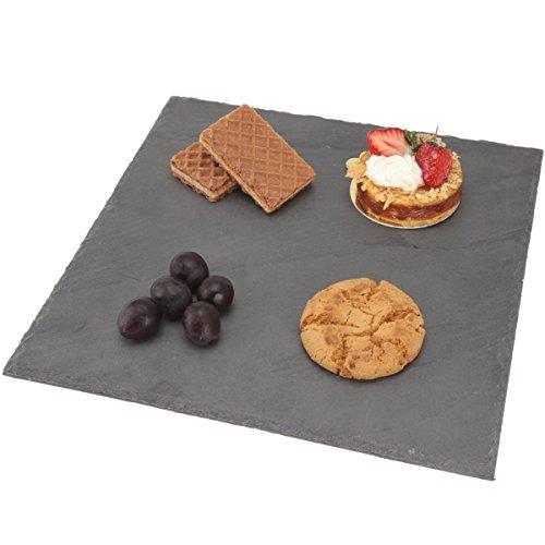 Creative Home Creative Home Natural Slate Stone 12\" x 12\" Cheese Board, Serving Platter