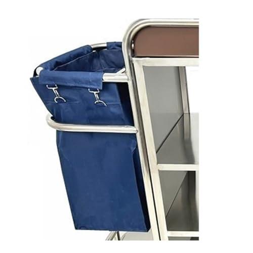 ZYYASHSV Commercial Laundry Cart with Wheels Hotel Work Cloth Trolley Universal Wheel Room Service Hotel Stainless Steel Single Side Bilateral Room Mouth Cleaning Cleaning Car Rolling Laundry Sorter Cart