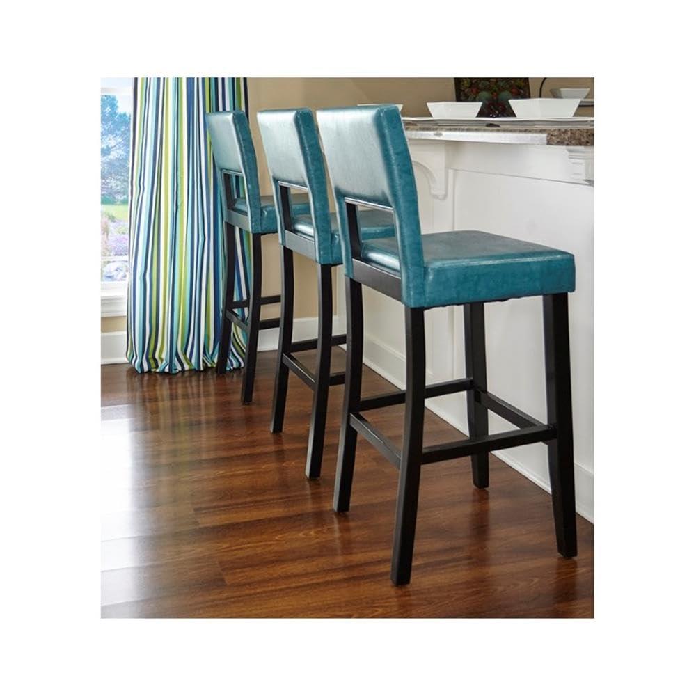 Home Square Home Square 2 Piece 30\" Height Wood Bar Stool Set in Agean Blue