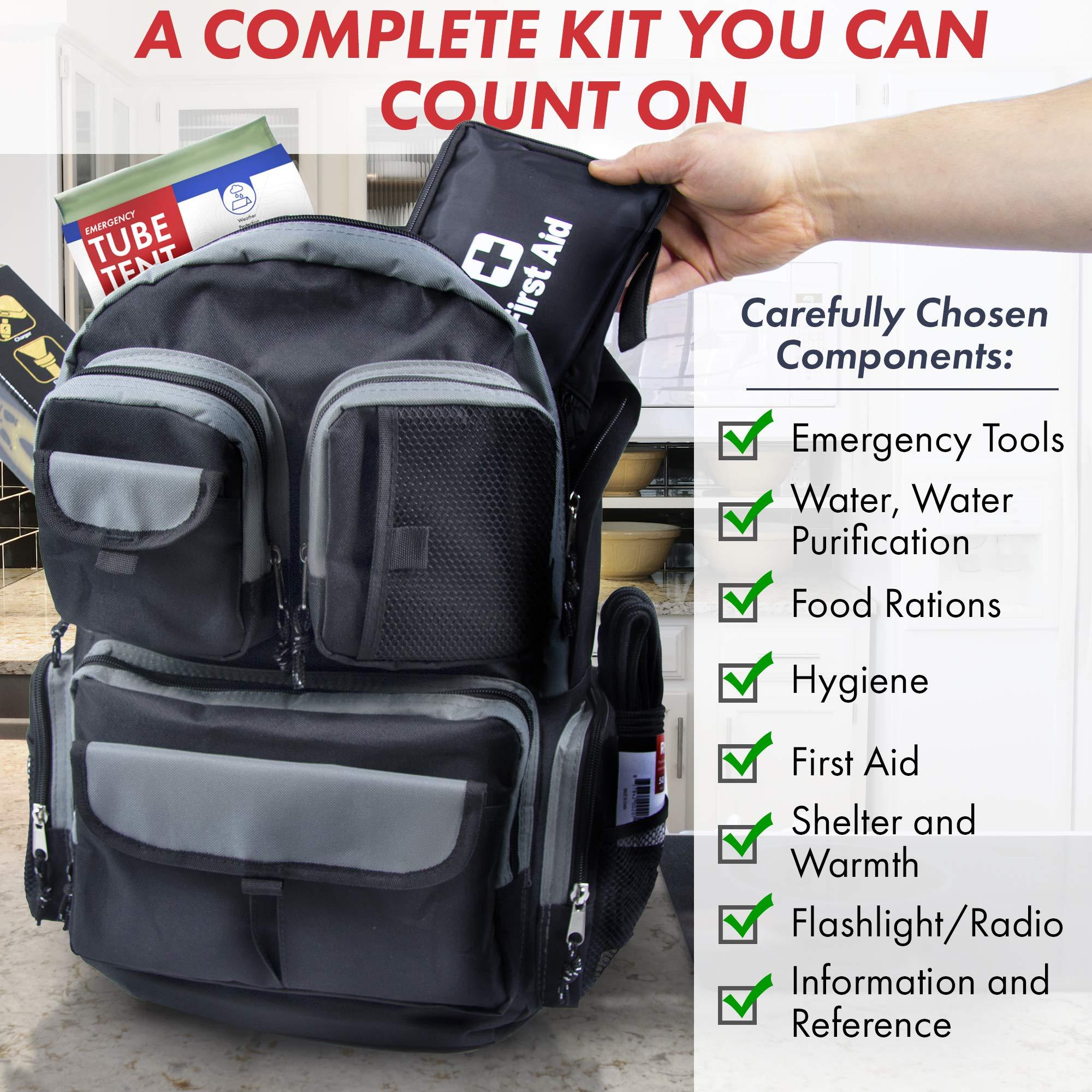 Emergency Zone Urban Survival Bug-Out Bag Black - 2 Person 72 Hour Go Bag and Supplies