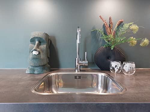 Rotary Hero Rotary Hero - Moai Tissue Box Holder for Bathroom, Bedroom Dressers, Night Stands, Desks and Tables - Grey