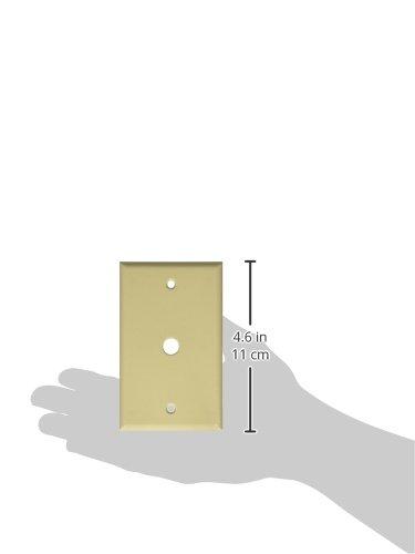 Leviton Leviton 86013 1-Gang .406 Inch Hole Device Telephone/Cable Wallplate, Standard Size, Thermoset, Box Mount, Ivory