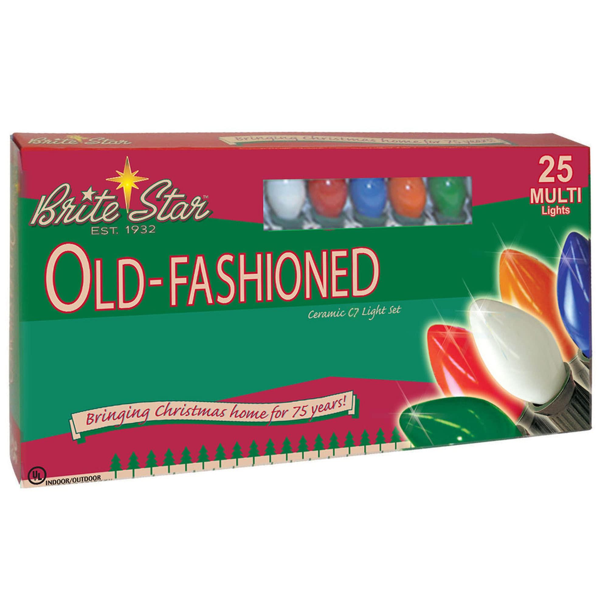 Brite Star Brite Star Vintage Christmas String Lights Multi C7 25 Feet - Old-Fashioned Bulbs Perfect for Christmas - Patriotic Decorations, Indoor and Outdoor Use.