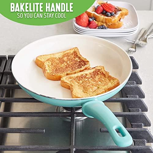 GreenLife GreenLife Soft Grip Healthy Ceramic Nonstick, 8" Frying Pan Skillet, PFAS-Free, Dishwasher Safe, Turquoise