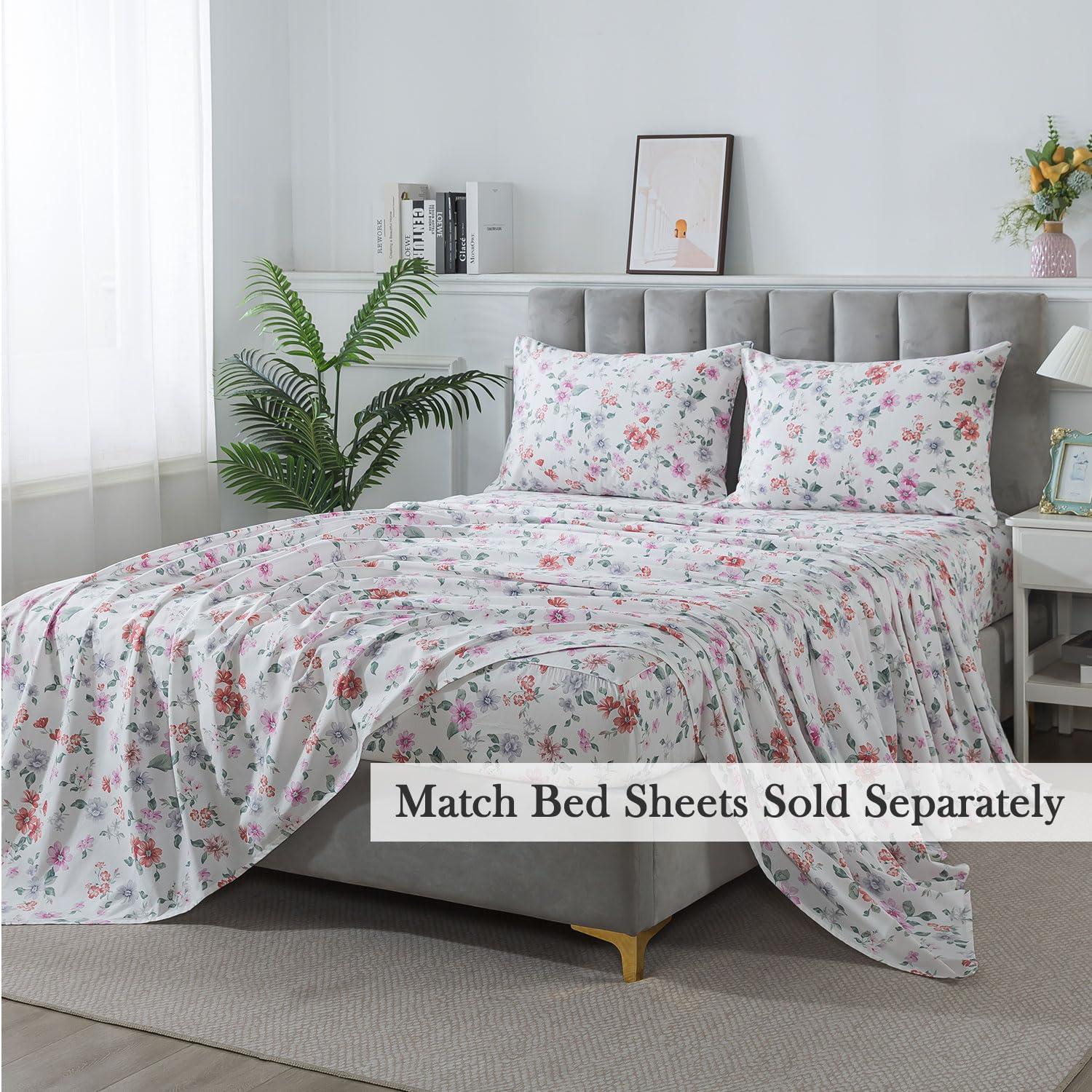FADFAY FADFAY Floral Duvet Cover Set Twin XL 100% Cotton College Bedding Morning Glories Flower Comforter Cover Set Soft Breathable Farmhouse Dorm Room School Bedding Twin Extra Long with Zipper 3 Pieces
