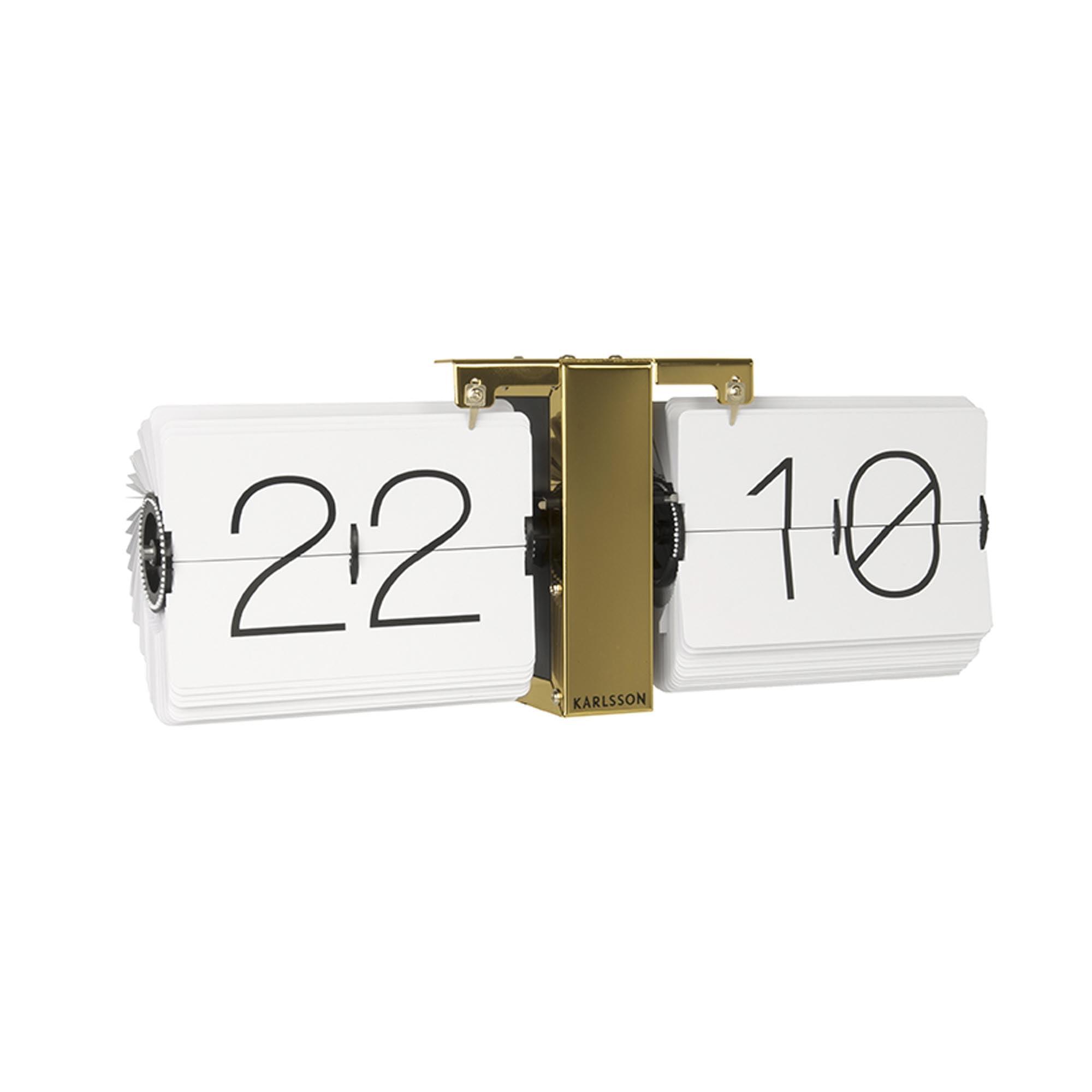 Karlsson Karlsson Flip Clock No Case White, Brass Stand, Steel, 8.5 x 36 x 14 cm