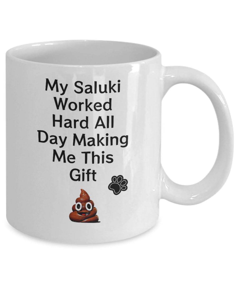 Gearbubble Saluki Coffee Mug, Gift For, Dog Dad, Dog Mom, Dog Owner, Dog Lover, Puppy Parent Present, Dog Poop, Dog Pooping Cup, Doo Doo