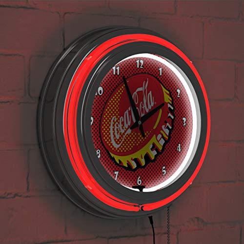 Trademark Gameroom Coca Cola Chrome Double Rung Neon Clock - Pop Art