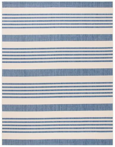 Safavieh SAFAVIEH Courtyard Collection Area Rug - 8\' x 11\', Beige & Blue, Non-Shedding & Easy Care, Indoor/Outdoor & Washable-Ideal for Patio, Backyard, Mudroom (CY6062-233)