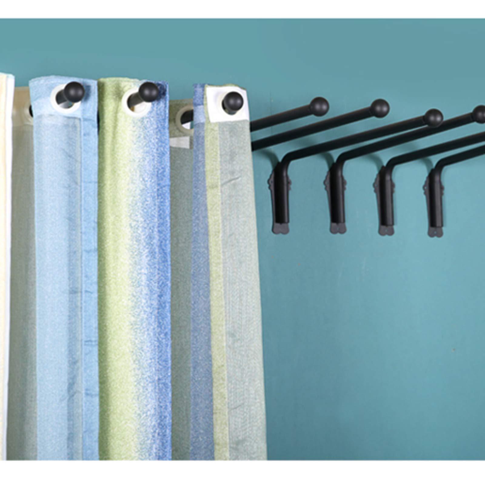 CAMZ CAMZ 2 Piece Swing Arm Curtain Rods, Iron Rod with Mounting Hardware Heavy Duty 40kg 180 Swing Window Curtain Display Stand for Store Kitchen Bathroom (Gold 120cm/47in)