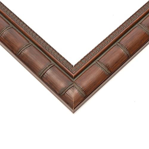 CustomPictureFrames.com 18x9 Frame Dark Brown Bamboo Solid Wood Picture Frame Width 1.5 Inches | Interior Frame Depth 0.5 Inches | Berry Bamboo Photo Frame Complete with UV Acrylic, Foam Board Backing & Hanging Hardware