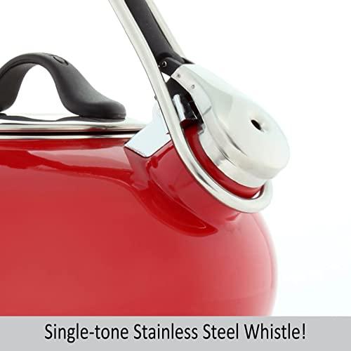 Chantal Chantal Classic Loop Enamel on Steel Whistling Tea Kettle, 1.8 quart (Red)