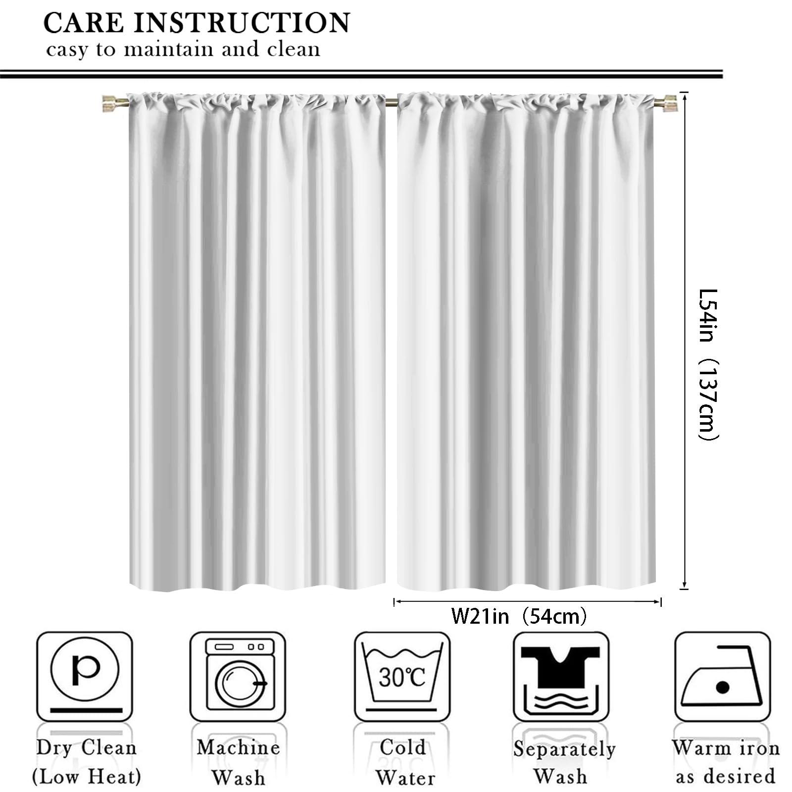 LHAITI Halloween Black White Orange Curtains for Bedroom 54 Inch Length Spooky Ghost Pumpkin Printed Rod Pocket Curtain Panels for Bedroom Blackout Curtains for Children's Room Halloween Party Kitchen