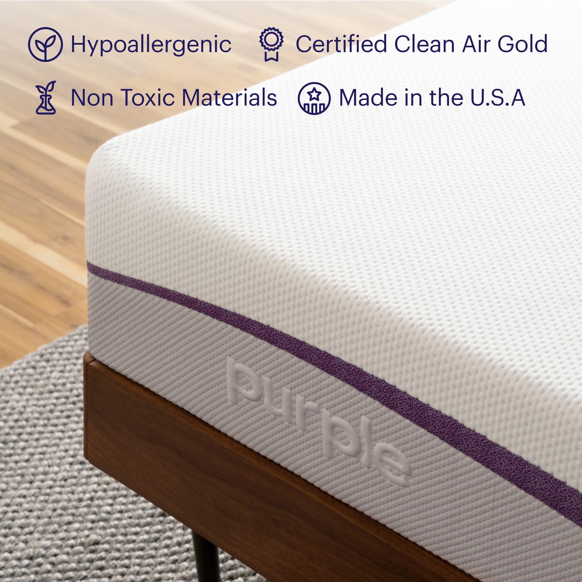 Purple Purple The Mattress Twin XL, 9.25\" GelFlex Grid, Better Than Memory Foam, Pressure Relief, Temperature Neutral, Breathable, Motion Isolation, Made in USA