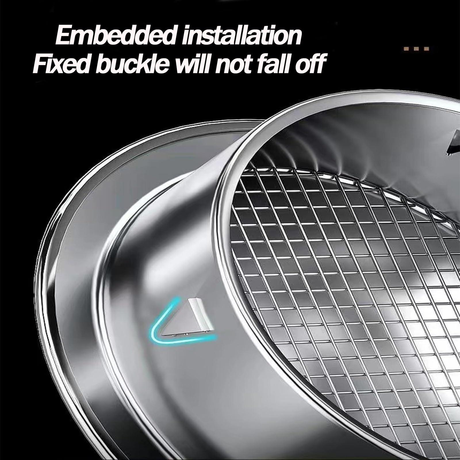 HUFIREHU Air Vent 100mm, Bull-Nose External Vent Stainless Steel Ventilation Cover Round Ventilation Extractor Outlet with Screen Mesh Stainless Steel Chimney Cap Chimney Caps for Outside(200mm)