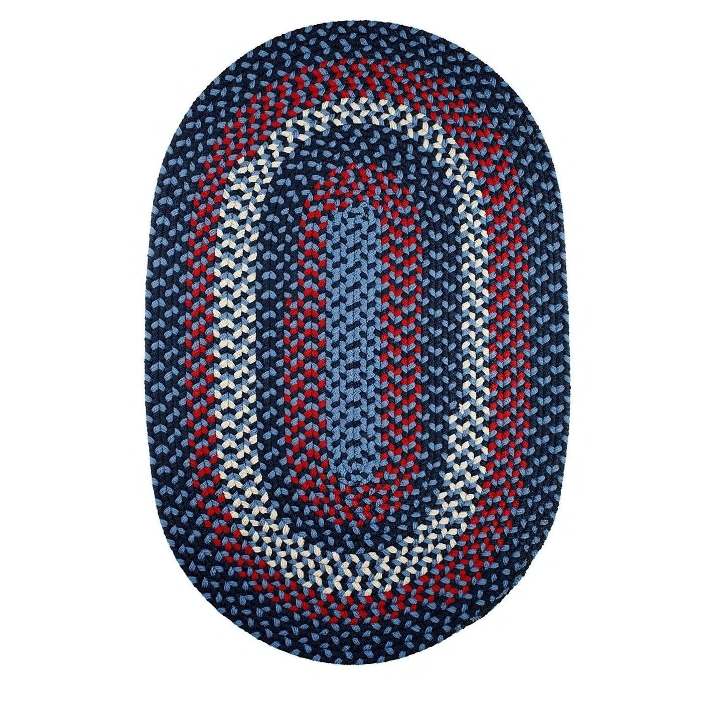 Rhody Rug Rhody Rug Mission Hill Indoor/Outdoor Braided Area Rug High Traffic Sage Green 2' x 3' Oval Reversible 2' x 3' Accent, Outdoor, Indoor Entryway Oval