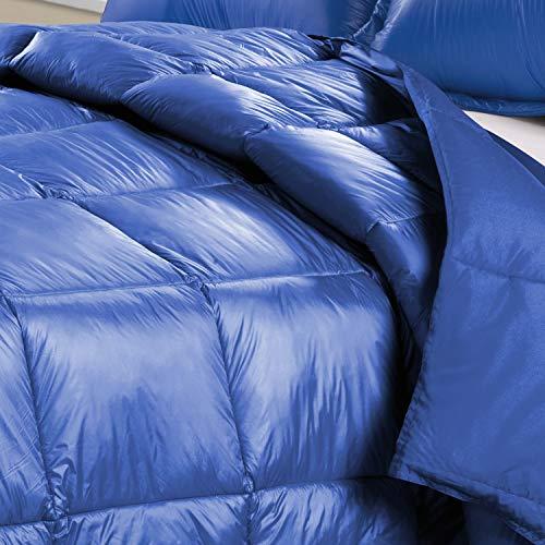 Cotton Loft PUFF UltrPUFF High Loft Down Indoor/Outdoor Water Resistant Comforter with Extra Strong Nylon Cover, Twin, Electric Blue