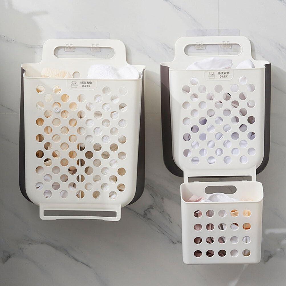 Baluue 1 Set Wall Hanging Laundry Basket Clothes Hamper Clothes Storage Basket Plastic Laundry Basket Clothes Basket Laundry Hamper Basket for Laundry Wall Laundry Basket Bathroom Basket