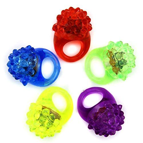 Flashing Panda Flashing Panda Pack of 10 Jelly Berry LED Light-UP Flashing Rings, Multi-Color