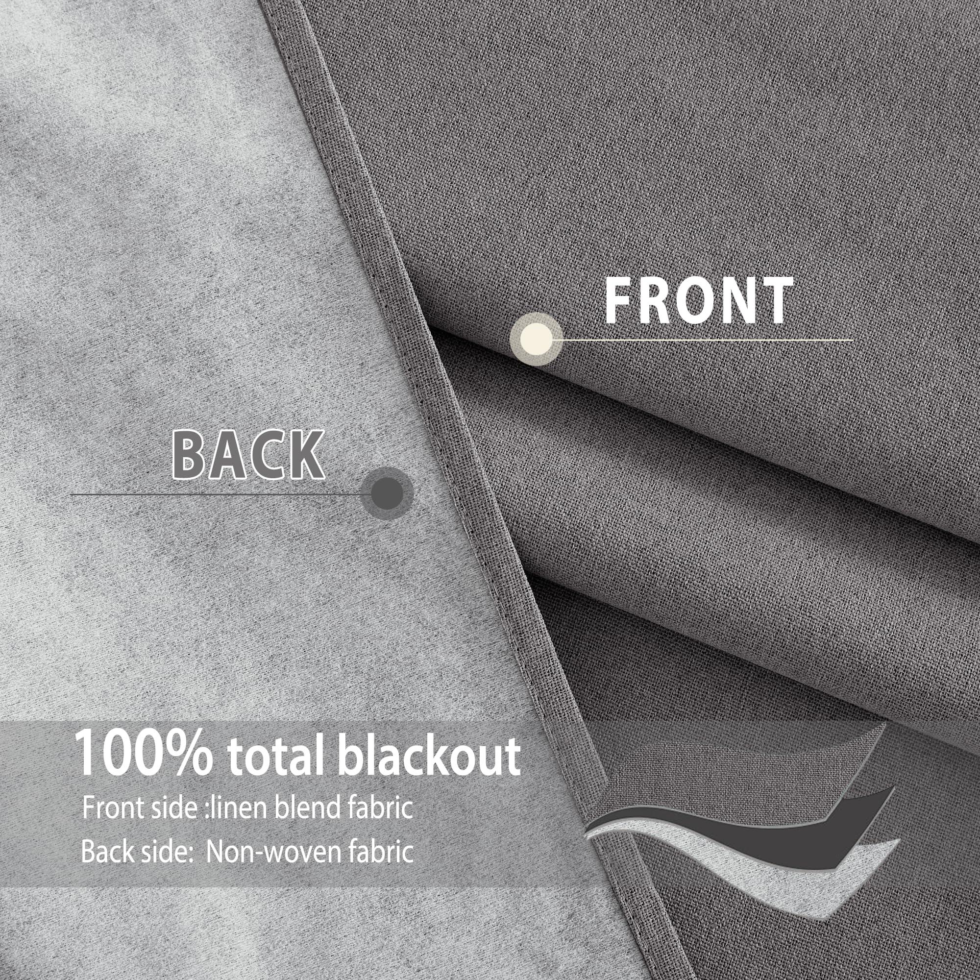 NICETOWN NICETOWN Grey Noise and Lights Block Out Curtains, 2 Panels, 42-inch W by 84-inch L, Thermal Insulated 100% Blackout 2-Layer Lined Drapes, Noise Cancellation Window Draperies for Dining Room