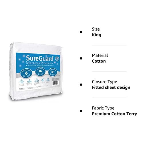 SureGuard Mattress Protectors SureGuard King Size Mattress Protector - 100% Waterproof, Hypoallergenic - Premium Fitted Cotton Terry Cover