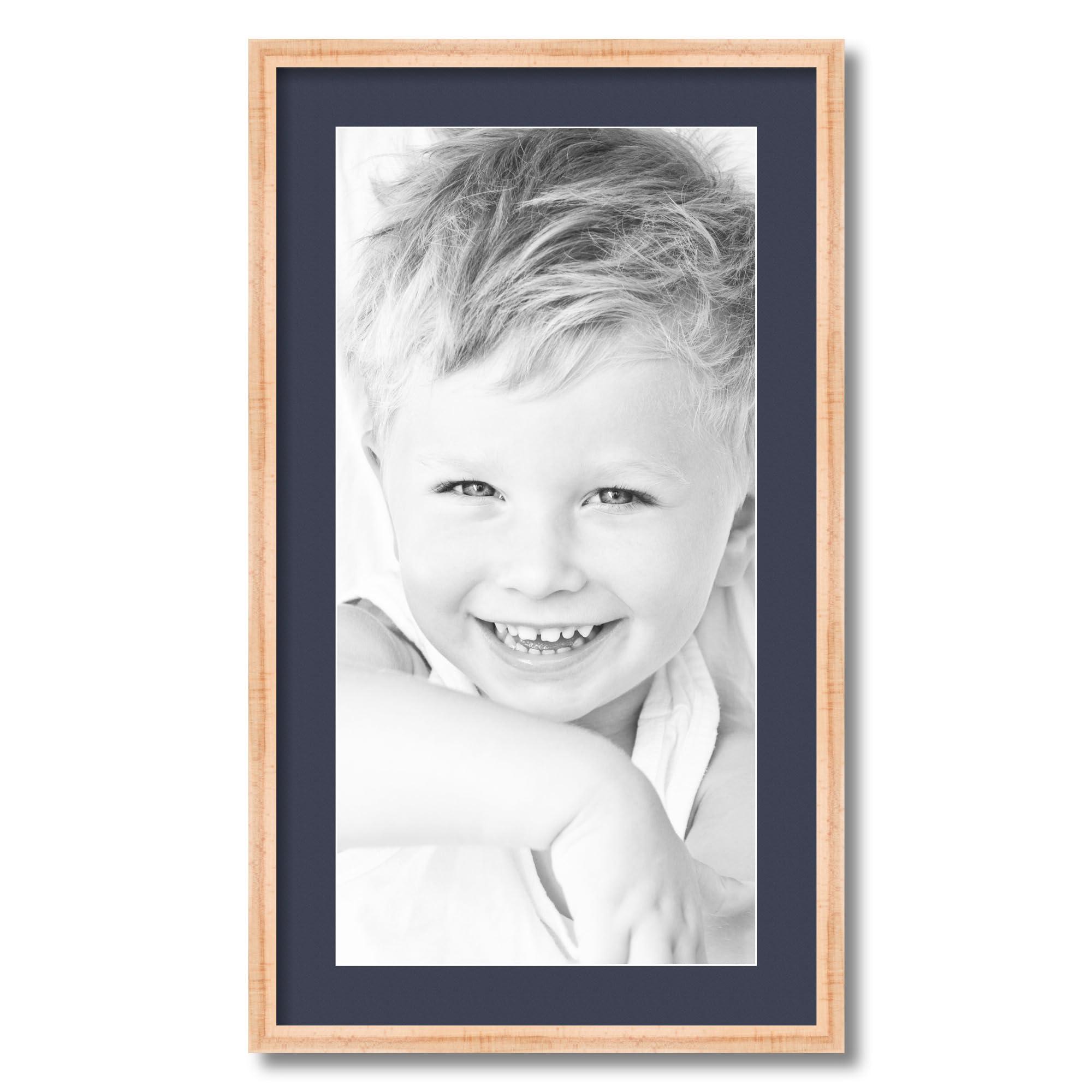 ArtToFrames ArtToFrames 12x24 inch Hard Maple 1.5 inch tall Picture Frame with 2 Inch Single Blue Jay Mat, SingleMat-82213-410-12x24-586