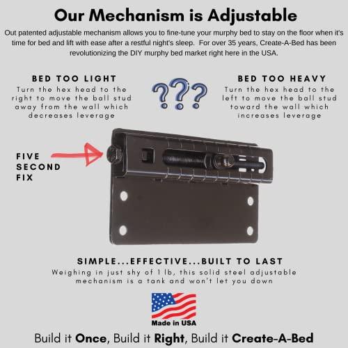 Create-A-Bed Create-A-Bed Adjustable Full Size Deluxe Murphy Bed Kit, Horizontal