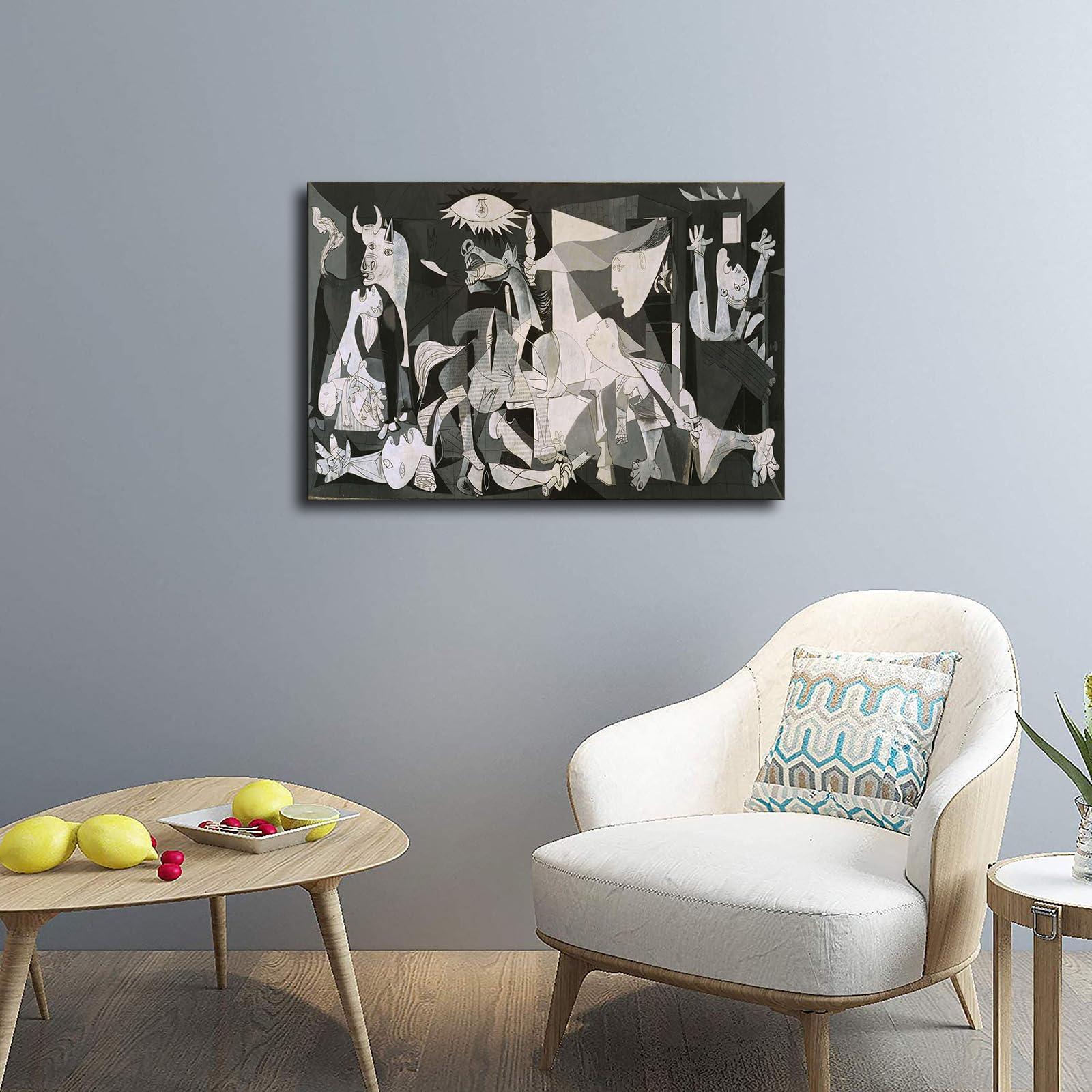 BybiO BybiO Pablo Picasso Guernica 1937 Abstract Poster Canvas Painting Print Wall Art Modern Classroom Kitchen Bedroom Room Aesthetics Decor (1624inch,Unframed)