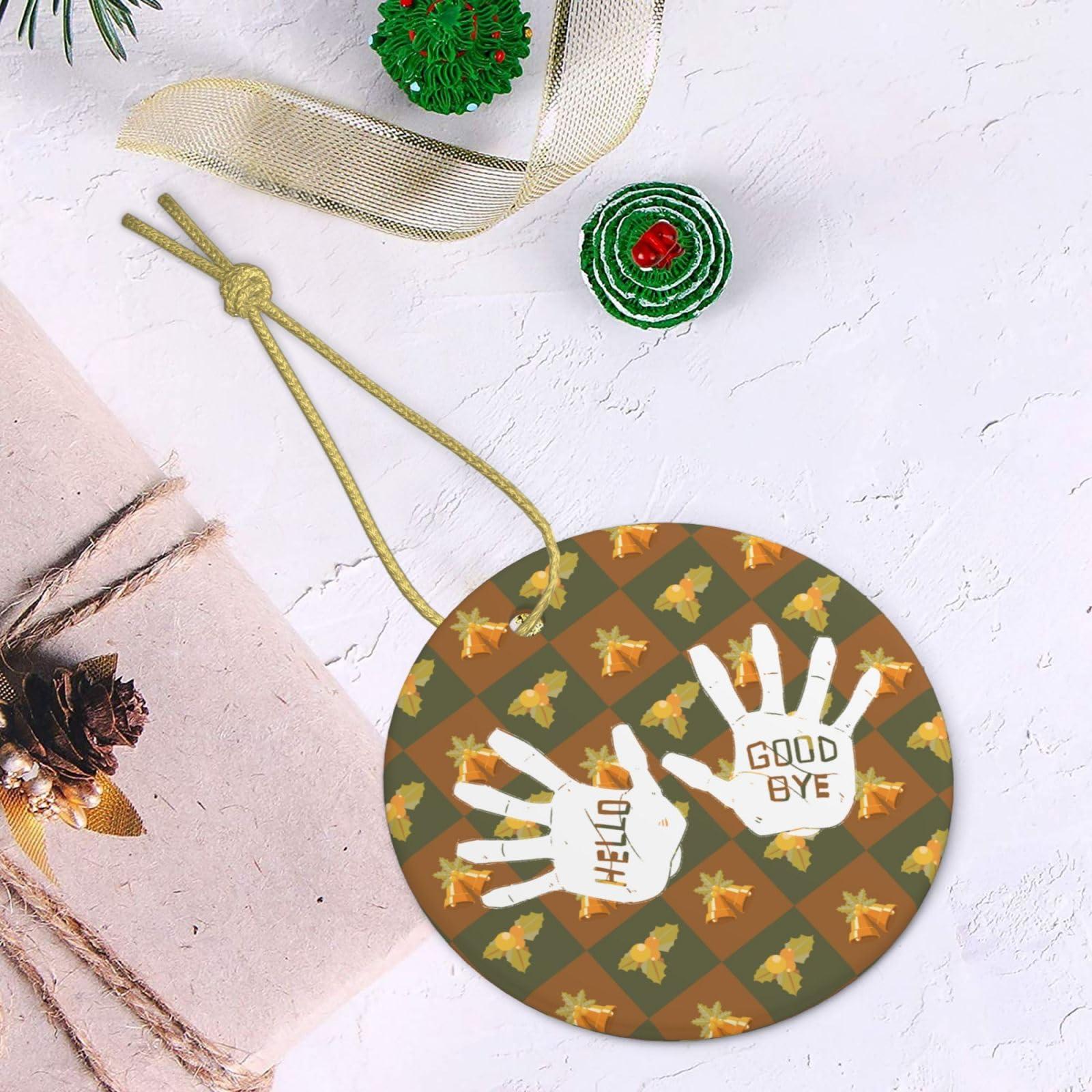 BYOBLU Umbrella-Academy - Klaus-Hands Christmas Ornaments 2024, Office Home Decorations Ceramic Ornaments, Christmas Tree Xmas Souvenirs Gifts for Family Friends Coworkers