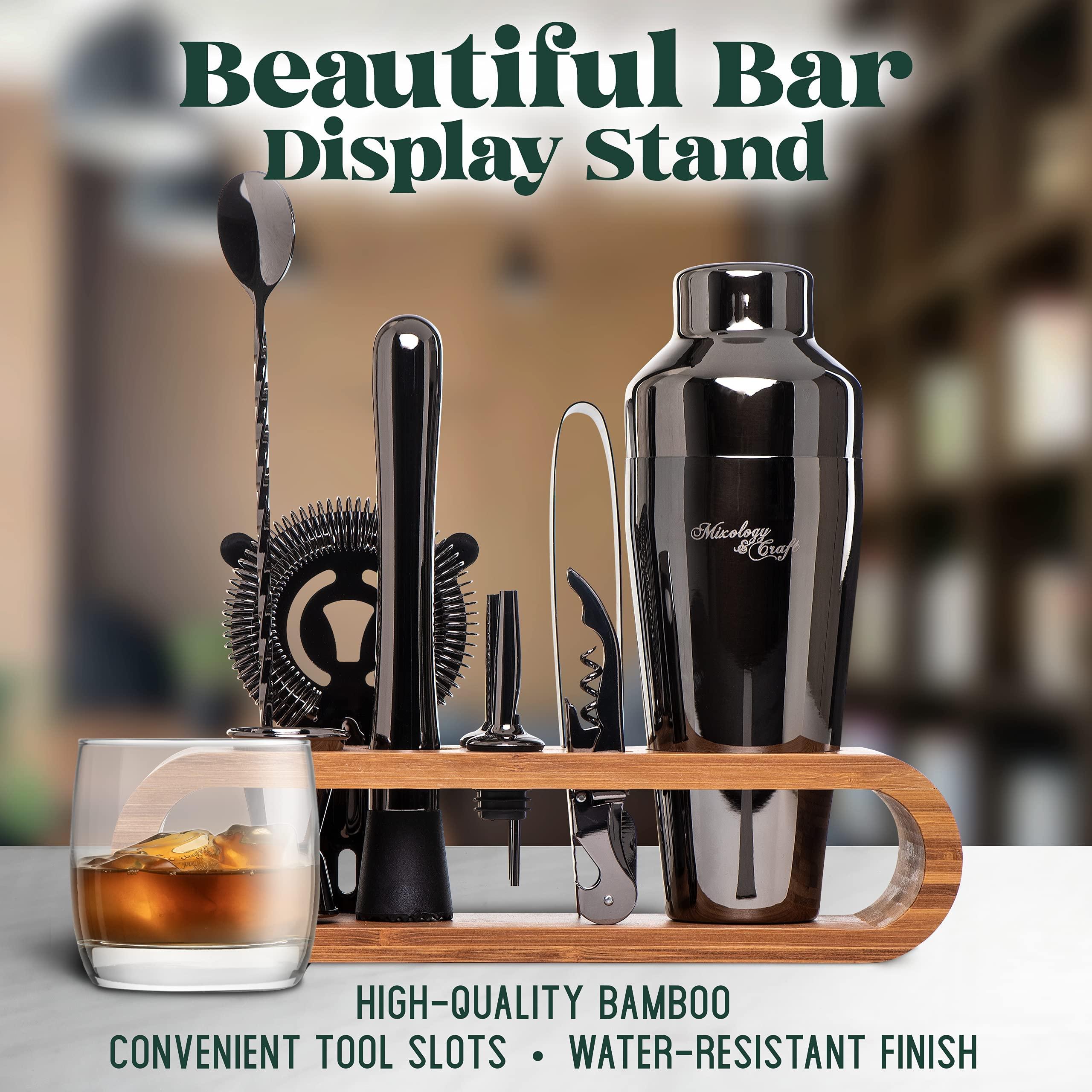 Mixology & Craft Mixology & Craft Bartender Kit: 10-Piece Bar Tool Set with Bamboo Stand | Perfect Home Bartending Kit and Martini Cocktail Shaker Set Great Drink Mixing Experience | Fun Housewarming Gift (Gun-Metal)