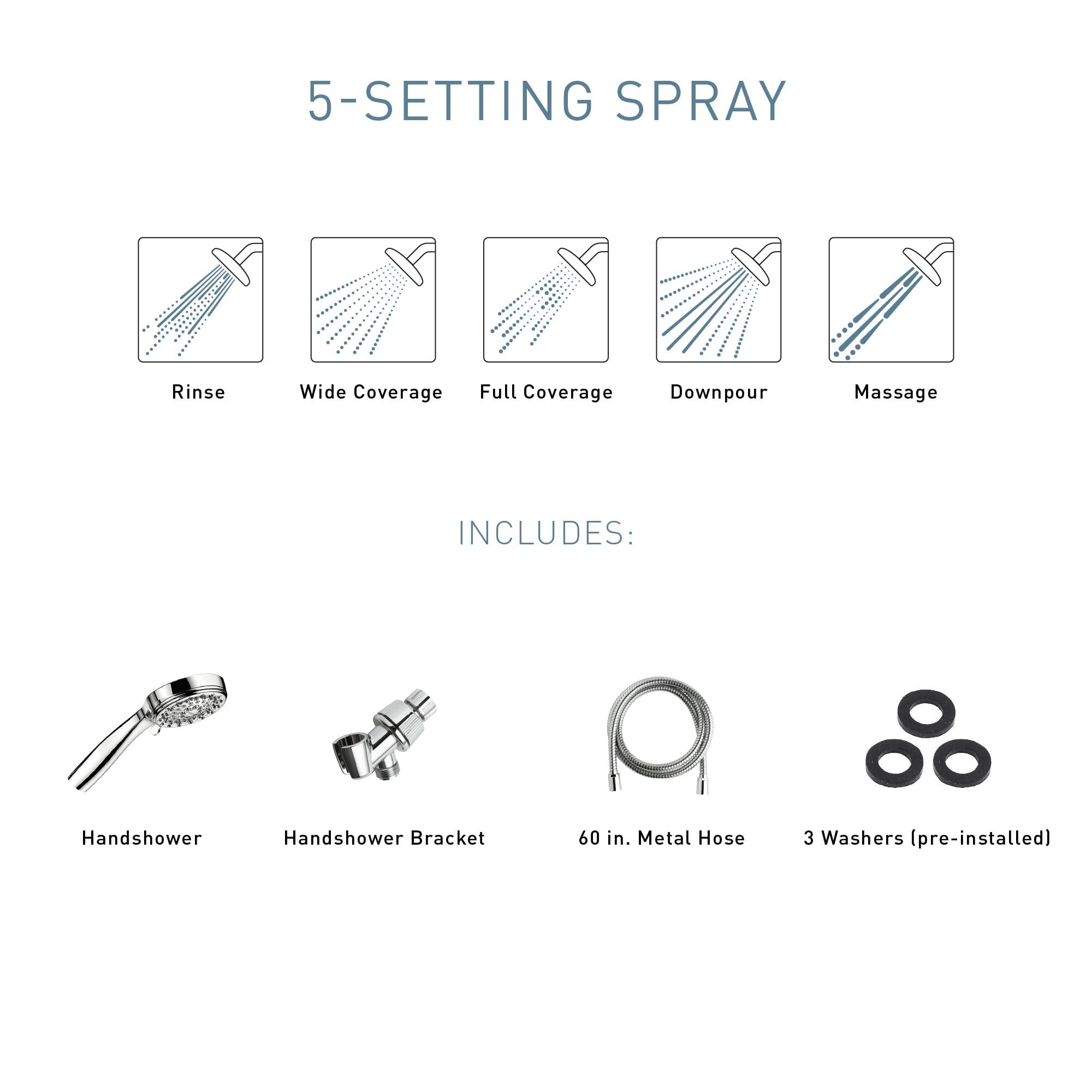 Moen Moen 20016 Ignite Dual Hand Held And Multi Function Shower Head Combo Package With Hose And Diverter, Chrome, 3.75\"