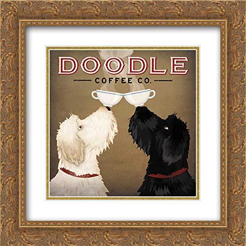 ArtDirect Fowler, Ryan 20x20 Gold Ornate Frame and Double Matted Museum Art Print Titled Doodle Coffee Double IV
