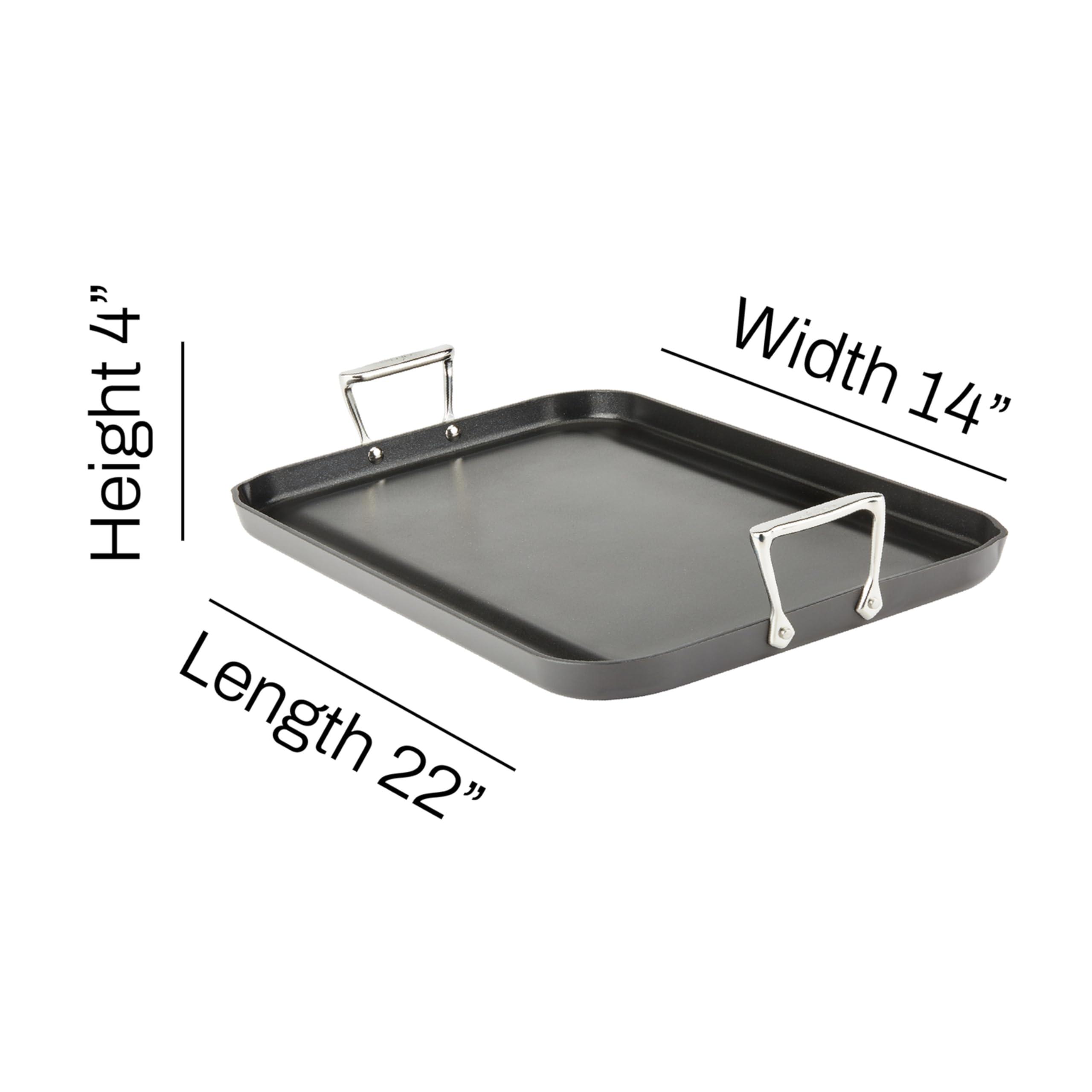All-Clad All-Clad HA1 Hard Anodized Nonstick Griddle 13x20 Inch Oven Broiler Safe 500F Pots and Pans, Cookware Black
