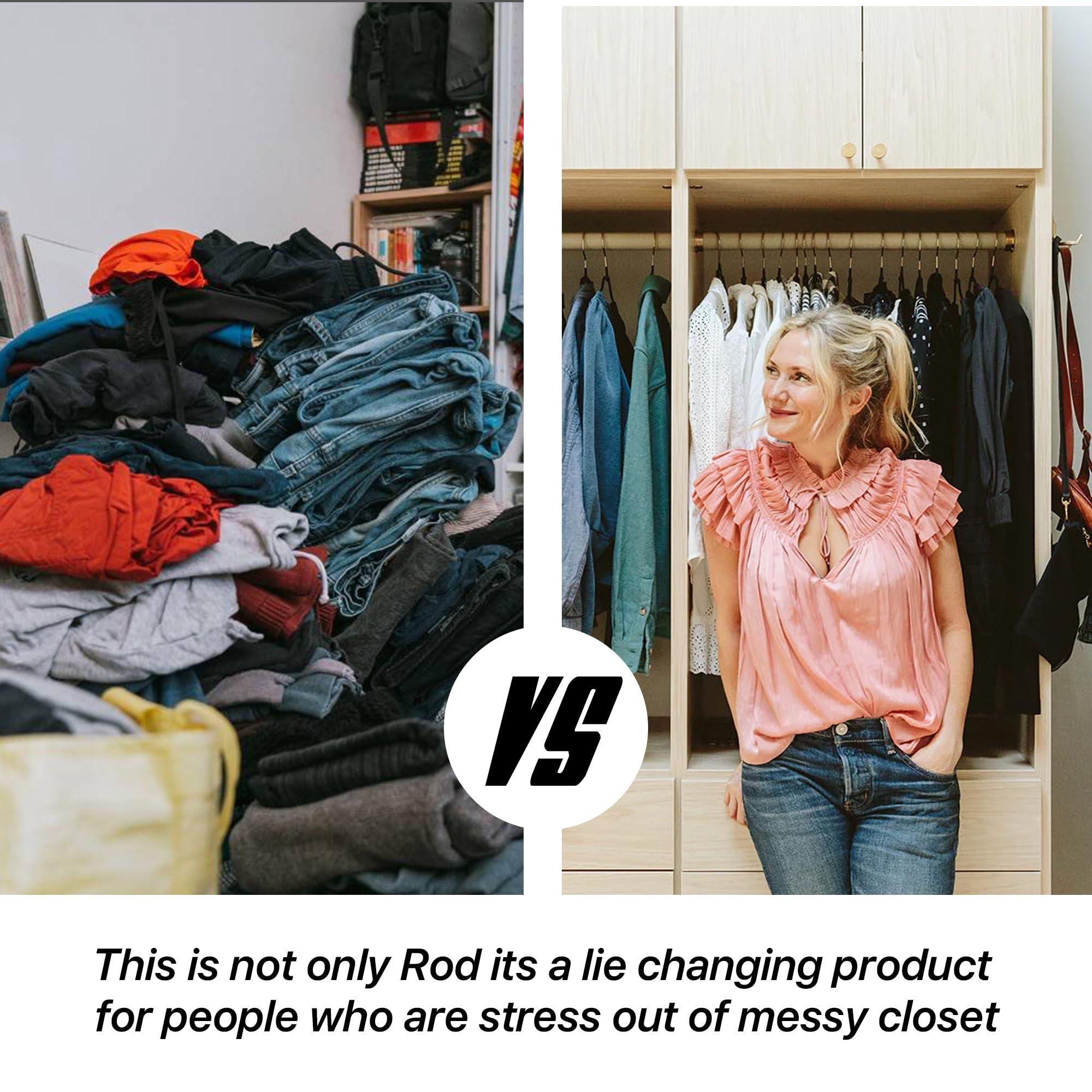 B&B HARDWARE B&B Hardware Round Wardrobe Closet Rod with End Supports 33 mm Thick Anodized Aluminum - Polish Chrome Closet Rod - Seamless and Smooth - Complete Closet Rod Kit - 12 To 89 Inches Long