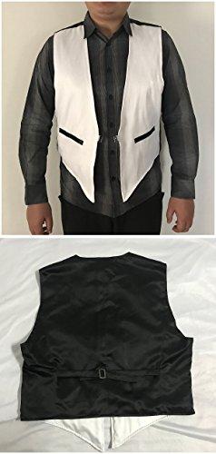Fiber Optic Fabric Clothing LED Fiber Optic Waistcoat Light up Vest for Men Fashion Glow in The Dark Luminous Vest,Mobile APP Control (XXL, White)