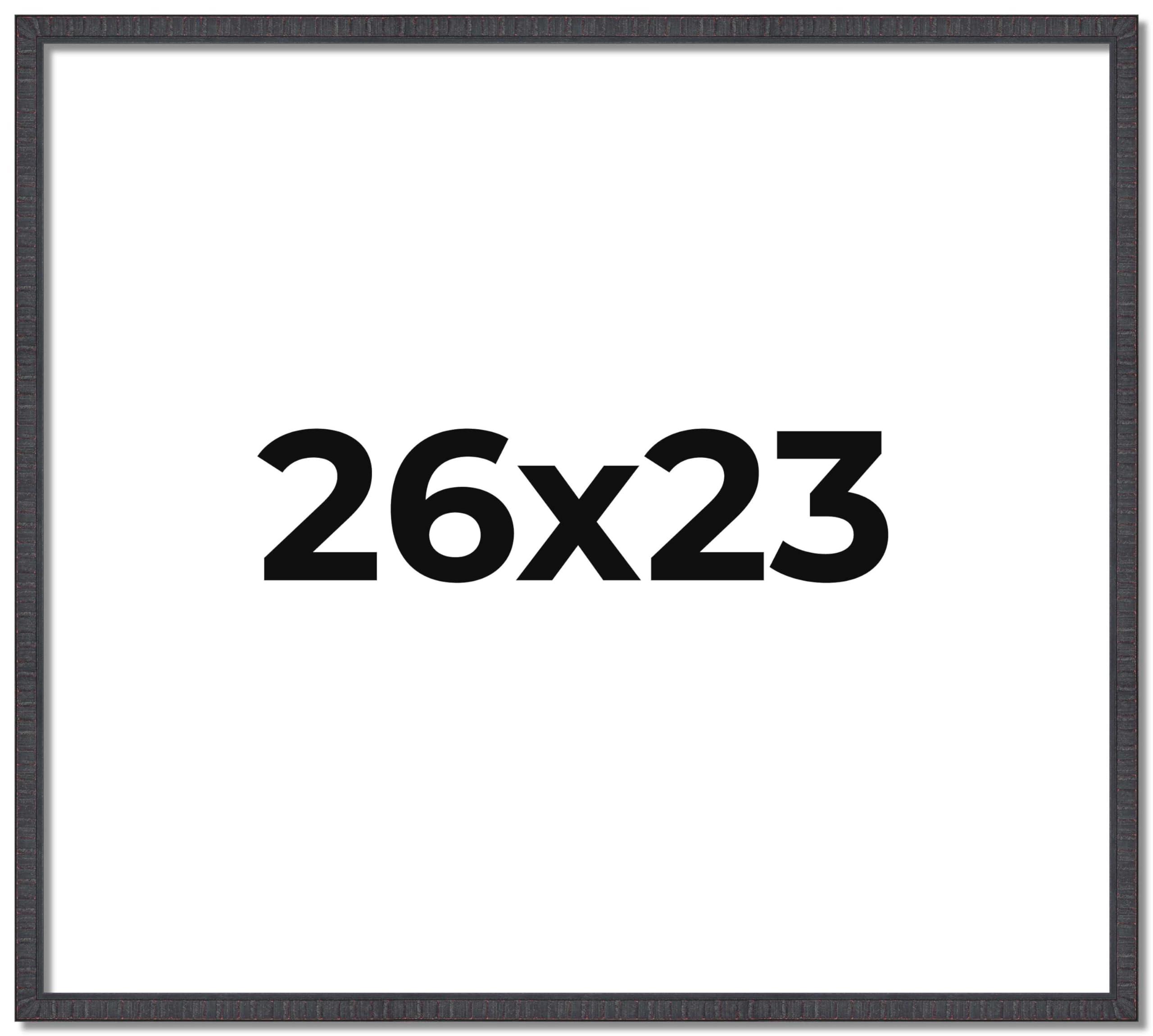 CustomPictureFrames.com 26x23 Rustic Brown Real Wood Picture Frame Width 0.75 Inches | Interior Frame Depth 0.5 Inches | Kingsley Brown Distressed Photo Frame Complete with UV Acrylic, Foam Board Backing & Hanging Hardware