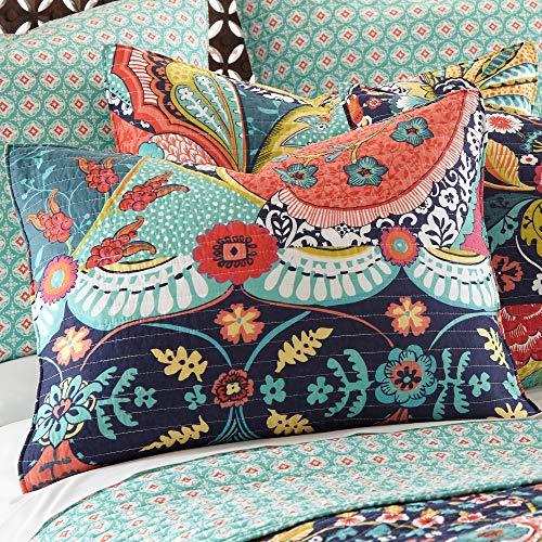 Levtex Home Levtex Home - Jules Quilt Set - Twin/Twin XL Quilt (68x86in.) + One Standard Pillow Sham (26x20in.) - Bohemian - Teal, Orange, Yellow, Green, Blue, Red, Black - Reversible - Cotton Fabric