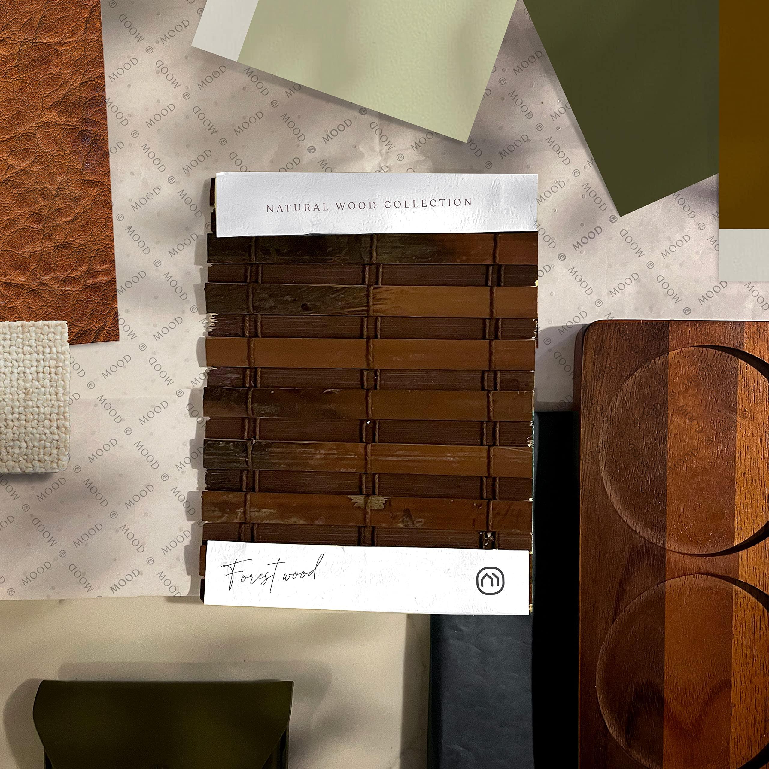 Mood MOOD Custom Bamboo Shades | Natural | Cordless Bamboo Roman Shades for Windows and Doors (Natural Woven) | Natural Forestwood (Great Privacy) | 66" W X 72" H